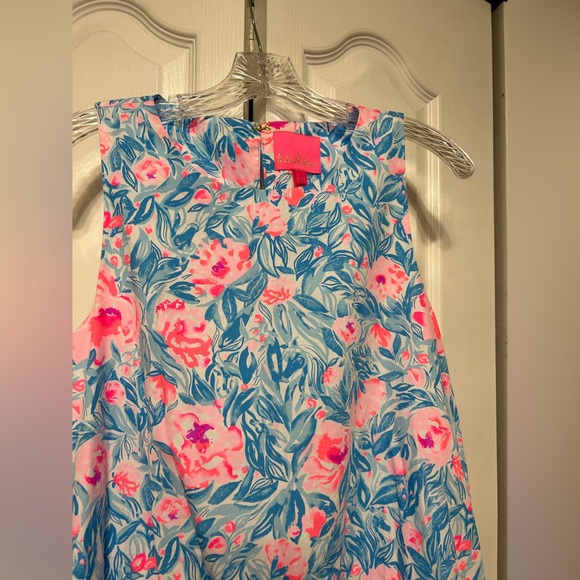 Lilly Pulitzer Trina Dress Size Medium in Bondi Blue My Little Peony - Picture 4 of 9